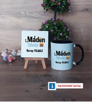 Maden Mühendisi Dekoratif Taş, Kupa Bardak Kırmızı Hediye (Model 10)