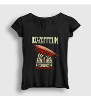 Presmono Kadın Haki Mothership Led Zeppelin T-Shirt 96229tt (Siyah)