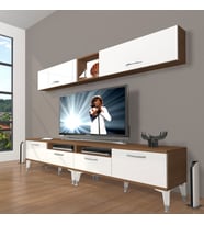 Decoraktiv Eko 5200 Mdf Silver Tv Ünitesi Tv Sehpası (Beyaz - Kahverengi)