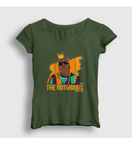 Presmono Kadın Beyaz King The Notorious BIG T-Shirt 40916tt (Haki)