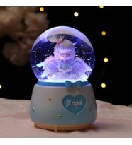 Melek Kar Küresi Işıklı Müzikli Büyük Boy (Mavi)