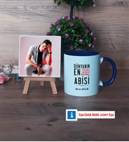 Abiye Hediye Fotoğraflı Dekoratif Taş, Kupa Bardak Beyaz Hediye (Model 3)