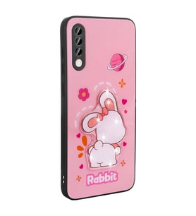 Galaxy A50 Kılıf Parlayan Kabartmalı İkonik Figürlü Amas Silikon Kılıf (Pembe)