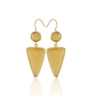 Kadir Jewellery 22 Ayar Altın Kaplama Kadın Sallantılı Küpe -El İşçiliği Ve Hipoalerjenik Küpe (Sarı)