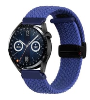 Sneezy Huawei Watch GT4 46mm İle Uyumlu 22mm FiberLink Manyetik Tokalı Kumaş Örgü Kordon (Mavi)