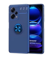 Microsonic Xiaomi Poco X5 5G Kılıf Kickstand Ring Holder Siyah Mavi (Lacivert)