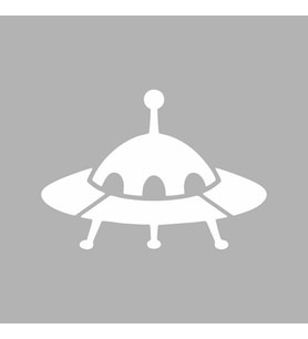 Ufo Araba Sticker siyah 17x12 CM (Beyaz)