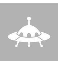 Ufo Araba Sticker siyah 17x12 CM (Beyaz)