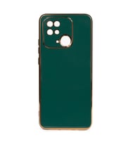 Xiaomi Redmi 10C Kılıf Kenarları Gold Kamera Korumalı Renkli Pastel Silikon Su Yeşil BARK (Koyu Yeşil)