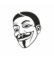 V For Vandetta Araba Stickeri siyah 14x18 CM (Siyah)