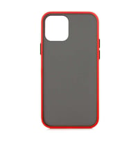 Apple iPhone 12 Mini Kılıf Fri Mat Yüzey Renkli Kenar Kılıf (Kırmızı)