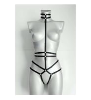 Ağ Kısmı Açık  Jartiyer Harness (Siyah)