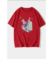 Unisex Flowers Baskılı T-shirt (Kırmızı)