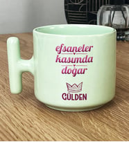 Kişiye Özel Akrep Yay Burcu Hediye Pastel T Kupa Doğum Günü Hediyesi (Yeşil)