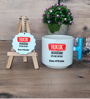  Hukuk Okuduğumu Söylemiş Miydim  Hediye Seti Kupa Bardak T Kulplu ve Anahtarlık Hukuk Öğrencisine Hediye (Model 3)