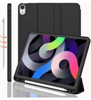 Apple iPad Air 5 Air 4 10.9 Kılıf Kalem Bölmeli Smart Case A2072 A2316 A2324 A23 (Siyah)