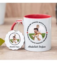 Resimli Kupa Bardak ve Anahtarlık Hediye Seti (Model 1)