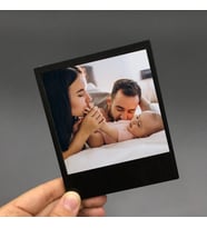 Renkli Ahşap Pola Çerçeve 9x9 cm (KAHVE)