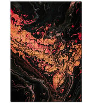 Cakapuzzle Karışan Turuncu Siyah Dalgalı Desenler Puzzle Yapboz MDF (Ahşap) (500 Parça)