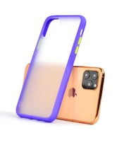 Apple iPhone 11 Pro Max Kılıf Fri Mat Yüzey Renkli Kenar Kılıf (Mor)