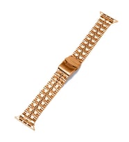Apple Watch 42mm Kordon Şeritli Bakla Metal Kordon 54 (Rose)