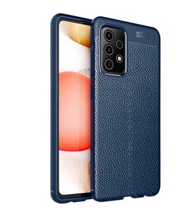 Galaxy A72 Kılıf Zore Niss Deri Desenli Silikon Kılıf (Lacivert)