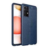 Galaxy A72 Kılıf Zore Niss Deri Desenli Silikon Kılıf (Lacivert)