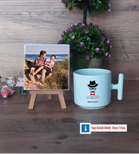 En Cool Baba Fotoğraflı Dekoratif Taş, Kupa Bardak Beyaz Hediye Babaya Hediye (Model 12)