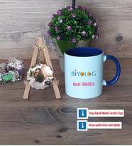 Biyolog Kupa Bardak Beyaz ve Fotoğraflı Ahşap Anahtarlık HediyeBiyologa Hediye (Model 3)