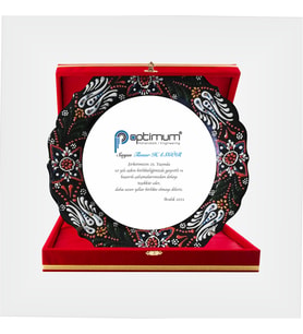 Plaket Çini Tabak (Kırmızı)