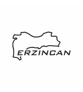 Erzincan Harita Araba Sticker siyah 17x8 CM (Siyah)
