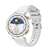 Huawei Watch GT 5 Pro 42mm Kordon Prizma Fluoroelastomer Strap Kauçuk Kayış 129 (Beyaz)
