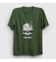 Presmono Unisex Sarı Skull Call Of Duty T-Shirt 27104tt (Haki)