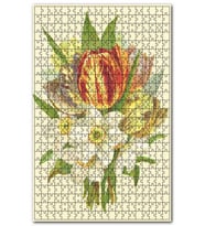 Cakapuzzle Beyaz Zambaklar ve Laleler Çizim Puzzle Yapboz MDF (Ahşap) (500 Parça)