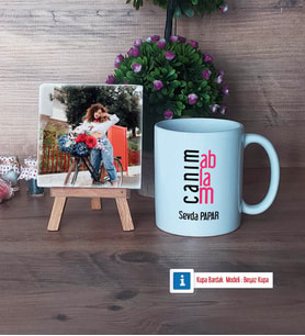 Ablaya Hediye Fotoğraflı Dekoratif Taş, Kupa Bardak Beyaz Hediye (Model 1)