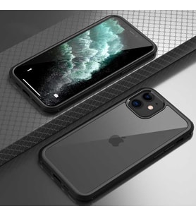 iPhone 12 Kılıf Ön Arka Tam Kapatan Premium 360 Tam Koruma Lüx Kapak (Siyah)