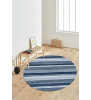 Dijital Baskılı Kaymaz Taban Yıkanabilir Yuvarlak Salon Halısı Koridor Halısı Paspas NDY-HT-1003 (Turkuaz)