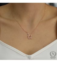 925 Ayar Gümüş İlanı Aşk Ediyorum Kolyesi (Rose)