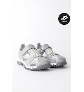 Muggo TWEETY Garantili Günlük Ortopedik Hafif Taban Önü Kapalı Cırtlı Unisex Çocuk Sandalet (Gri)