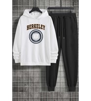 Unisex Berkeley Baskılı Eşofman Takımı (A.Beyaz)