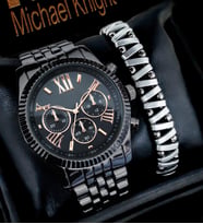 Michael Knight Bileklikli Erkek Kol Saati Özel Kutusunda (Rose-Siyah)