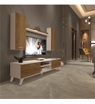 Decoraktiv Eko 7 Mdf Dvd Retro Tv Ünitesi Tv Sehpası (Beyaz - Pera)