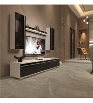 Decoraktiv Eko 5D Mdf Std Tv Ünitesi Tv Sehpası - Beyaz - Pera (Siyah - Beyaz)