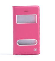 iPhone 5 Kılıf Zore Dolce Kapaklı Kılıf (Koyu Pembe)
