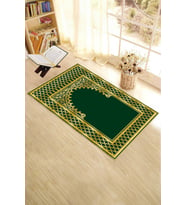 EVDEYA Dijital Baskılı Yıkanabilir Motifli 70x130 Namazlık Seccade, Seccade-1-gold, (Yeşil)