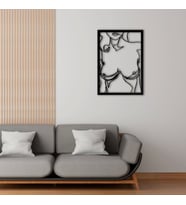 GÜZEL SEKSİ KADIN METAL DEKORATİF TABLO (Siyah)