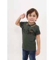 Toontoy Erkek Çocuk Baskılı Tişört (Haki)
