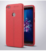 Huawei P9 Lite Mini Kılıf Deri Tarzı Niss Silikon Case (Kırmızı)