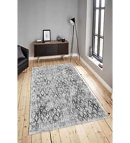 Dijital Baskılı Yıkanabilir Kaymaz Modern Renkli Salon Halısı Mutfak Halısı Yolluk ND-HY-1422 (Gri)