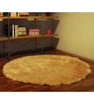 Tappeto Akrilik Kuzu Post Peluş Yuvarlak Halı (7 Farklı Renk ve 8 Farklı Ölçü) (Camel)